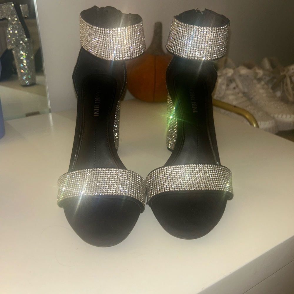 Elegant Black and Silver Women's Heels